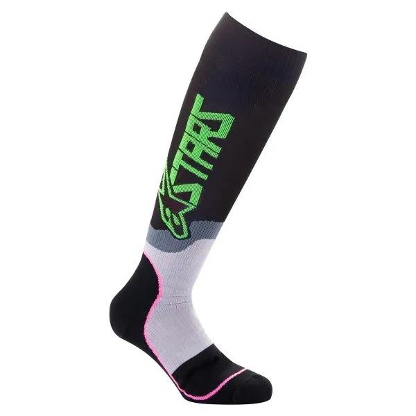 Alpinestars Mx Plus-2 Socks Black Green Neon Pink Fluo Niño 