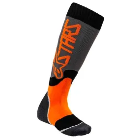 Alpinestars Mx Plus-2 Socks Cool Grey Orange Fluo Niño 