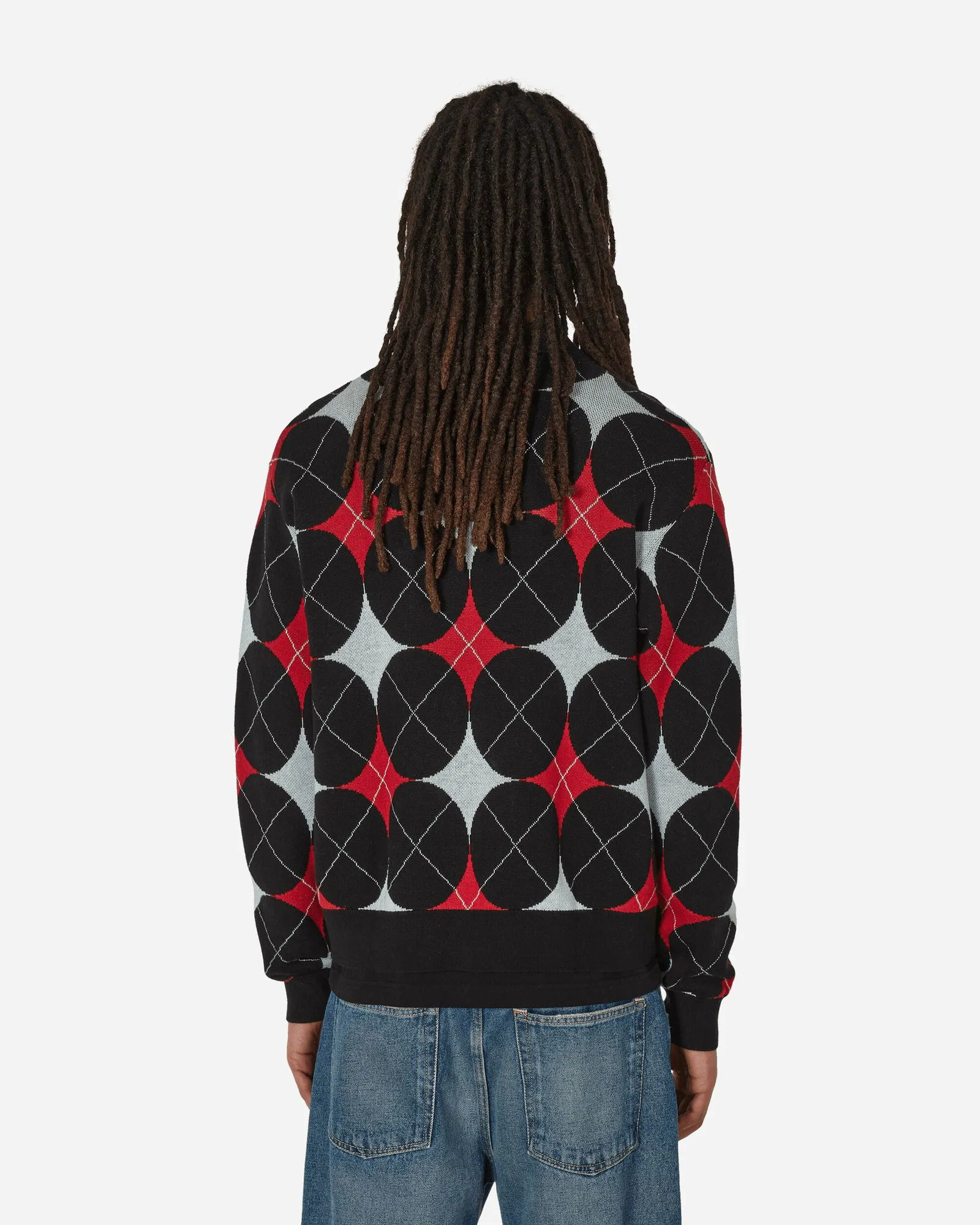 Awake NY Argyle Knit Cardigan Black