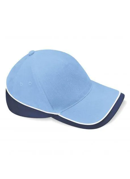 Beechfield BF171 - Gorra visera Teamwear Competition - Sky Blue/Navy/White