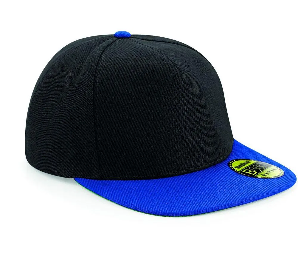 Beechfield BF660 - Gorra visera plana Original Peak Snapback - Blanco / Negro