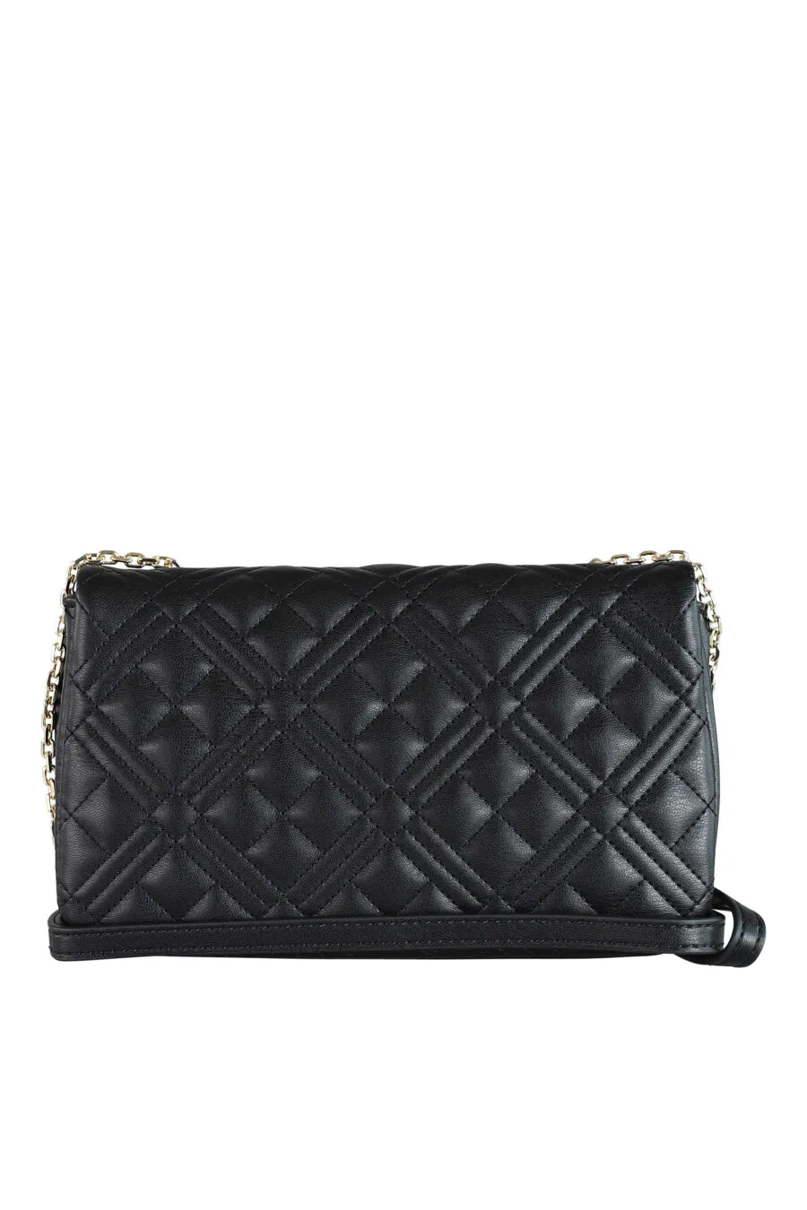 Bolso bandolera negro rectangular con logo 