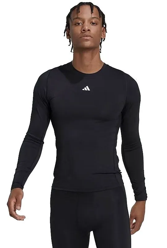 camisa adidas Performance Tech Fit LS - Black - men´s