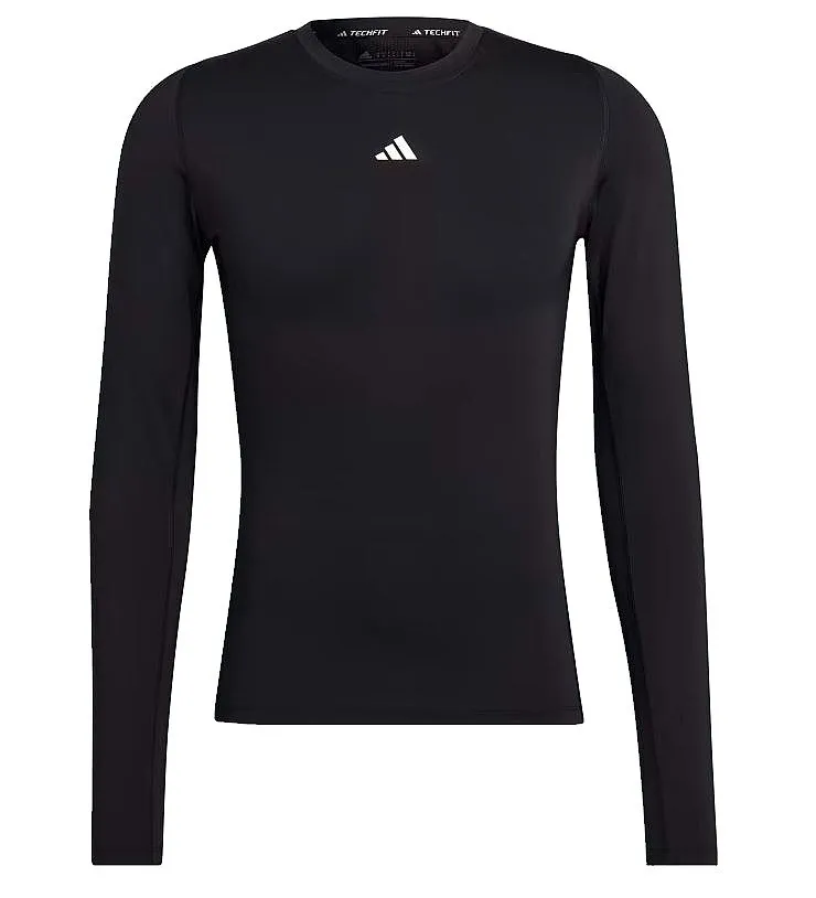 camisa adidas Performance Tech Fit LS - Black - men´s