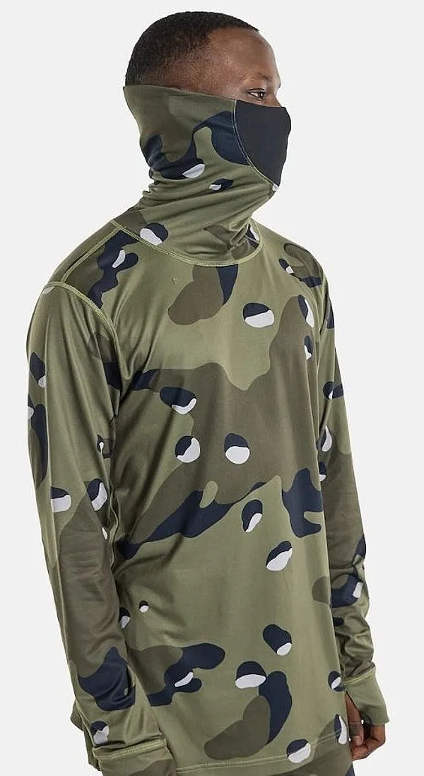 camisa Burton Midweight Long Neck LS - Forest Moss Cookie Camo - men´s