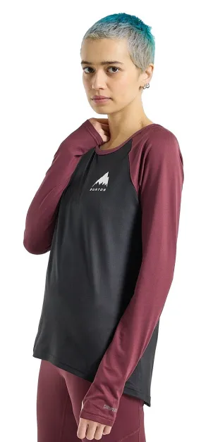 camisa Burton Roadie Base Layer Tech LS - True Black/Almandine - women´s