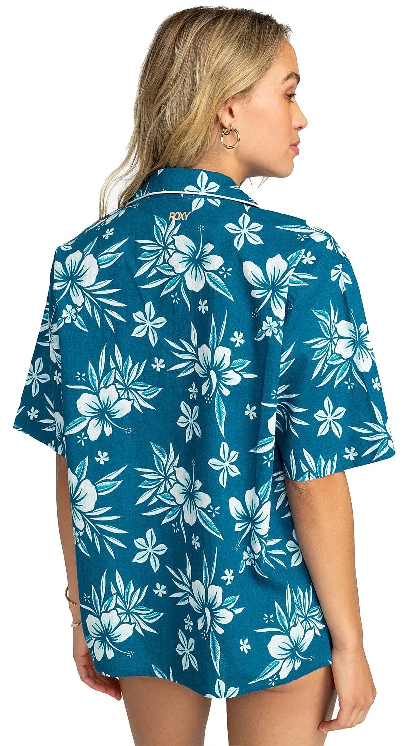 camisa Roxy Life Button Up Mai Tai - BSK6/Moroccan Blue Alahia - women´s