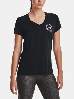 camisa Under Armour Tech Solid LC Crest SSV - Black/White - women´s