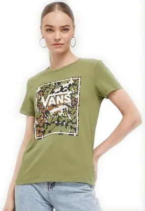 camisa Vans Camo Wash Box Fill Crew - Camo Floral Loden Green - women´s