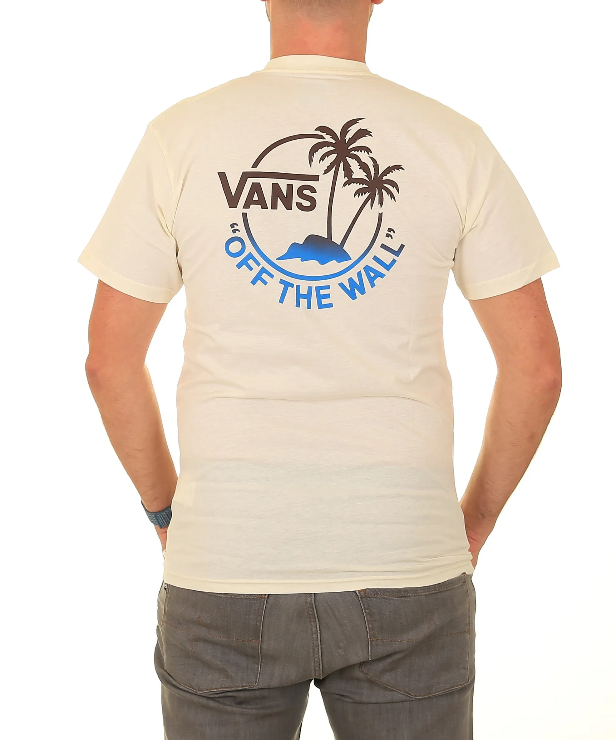 camisa Vans Classic Mini Dual Palm II - Marshmallow/Bright Charcoal/Midnight - men´s