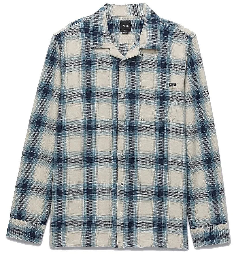 camisa Vans Krug Woven LS - Oatmeal/Dress Blues - men´s