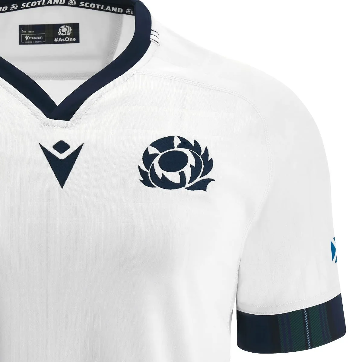 Camiseta Rugby Hombre Macron Escocia 2023-2024 Visita Blanca