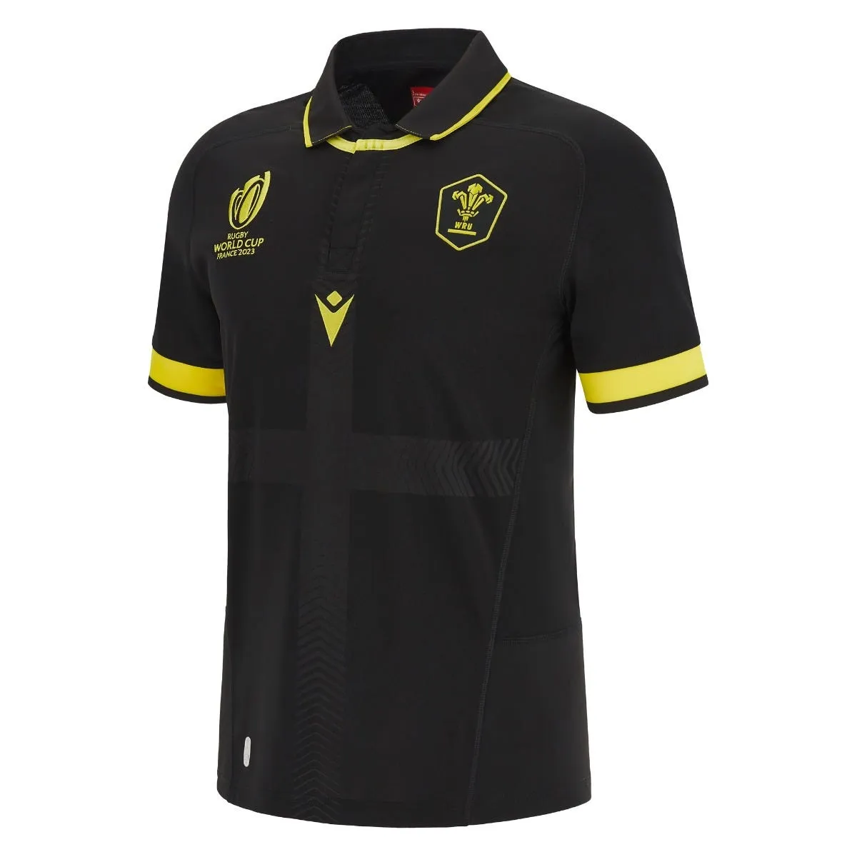 Camiseta Rugby Hombre Macron Gales 2023-2024 Visita Negra