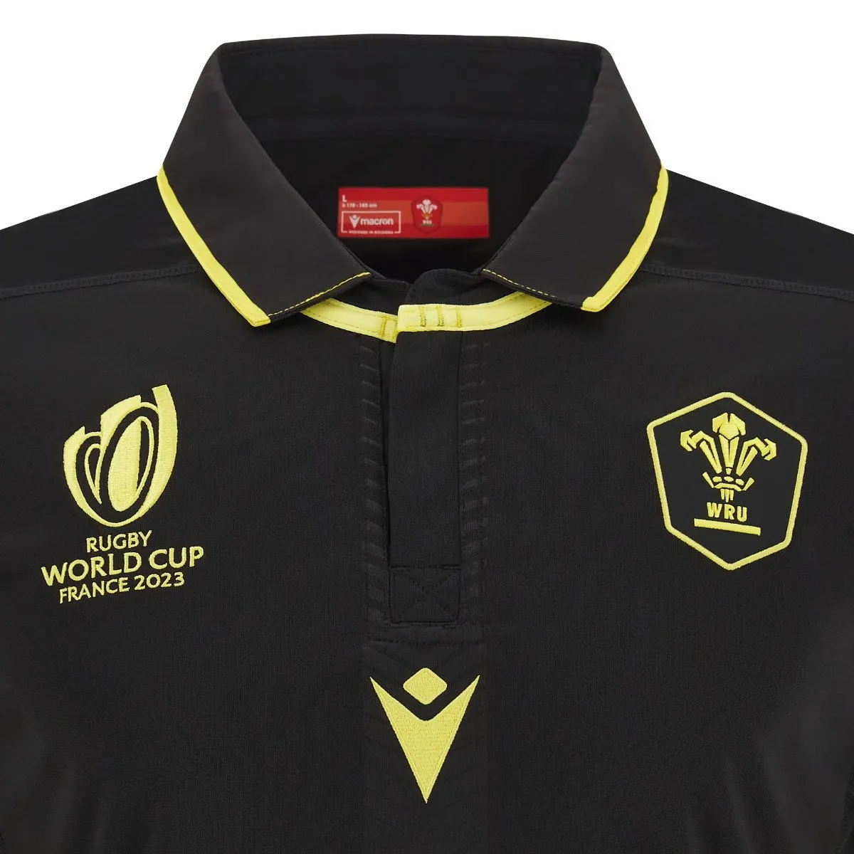 Camiseta Rugby Hombre Macron Gales 2023-2024 Visita Negra