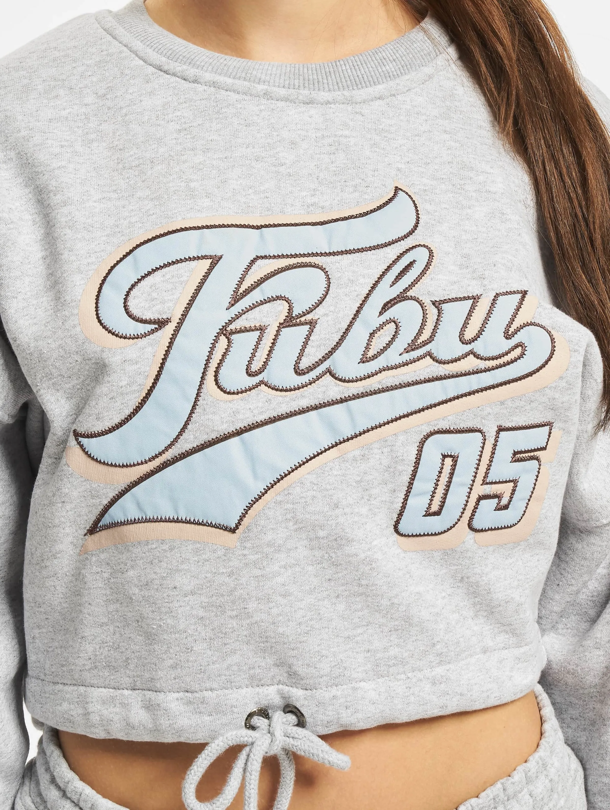 Fubu Varsity Short Crew Sweatshirt Heather