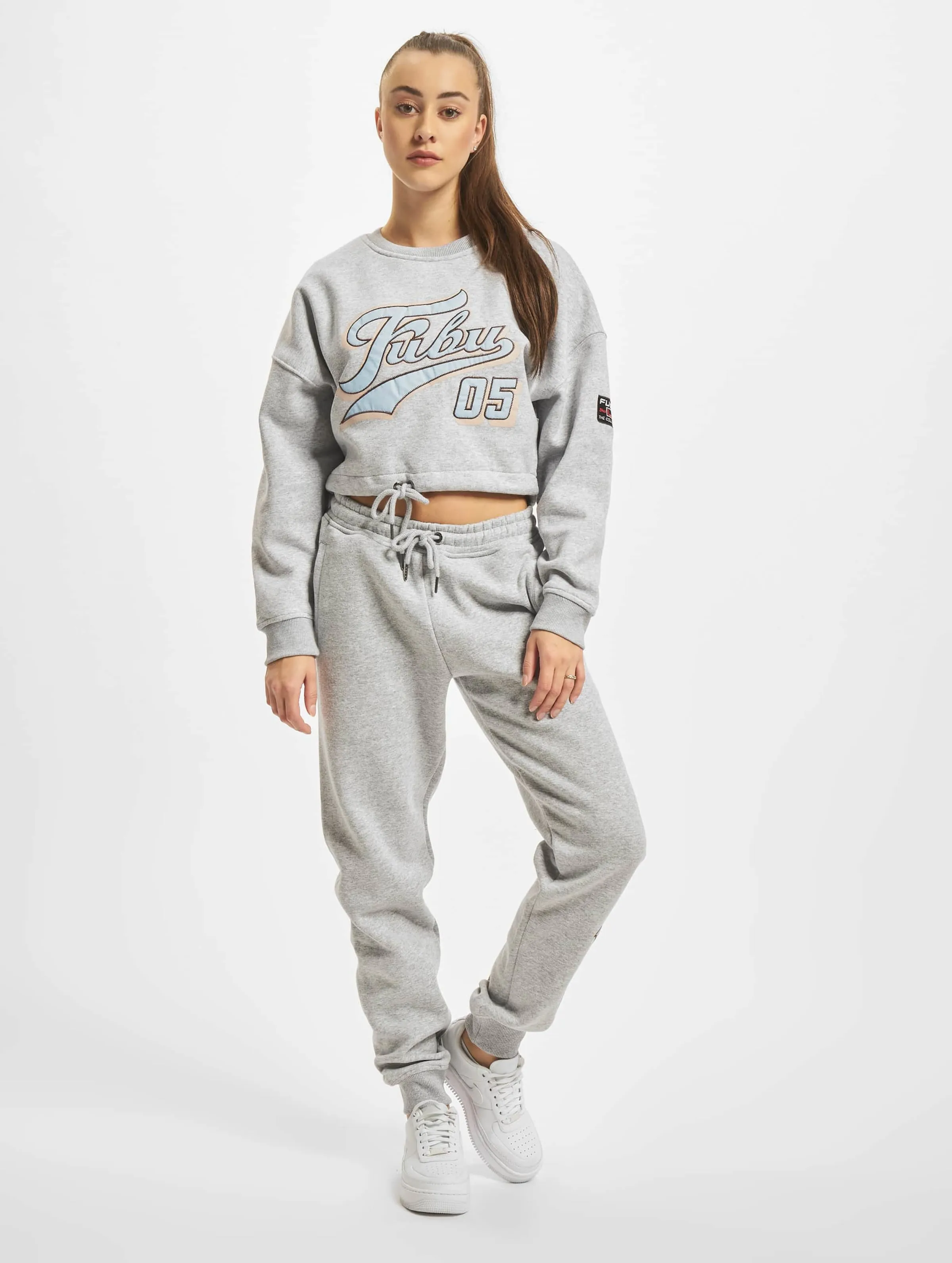 Fubu Varsity Short Crew Sweatshirt Heather