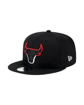 GORRA NEW ERA NEGRA BULLS SPLIT LOGO 9FIFTY CHIBUL