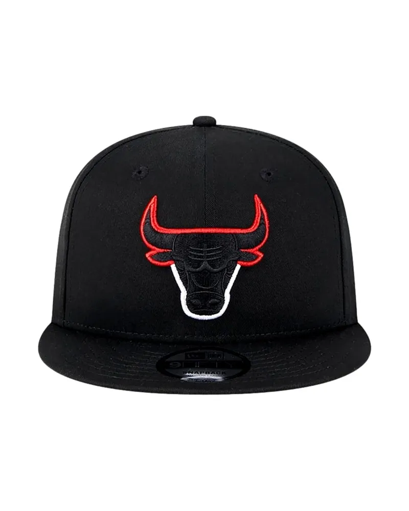 GORRA NEW ERA NEGRA BULLS SPLIT LOGO 9FIFTY CHIBUL