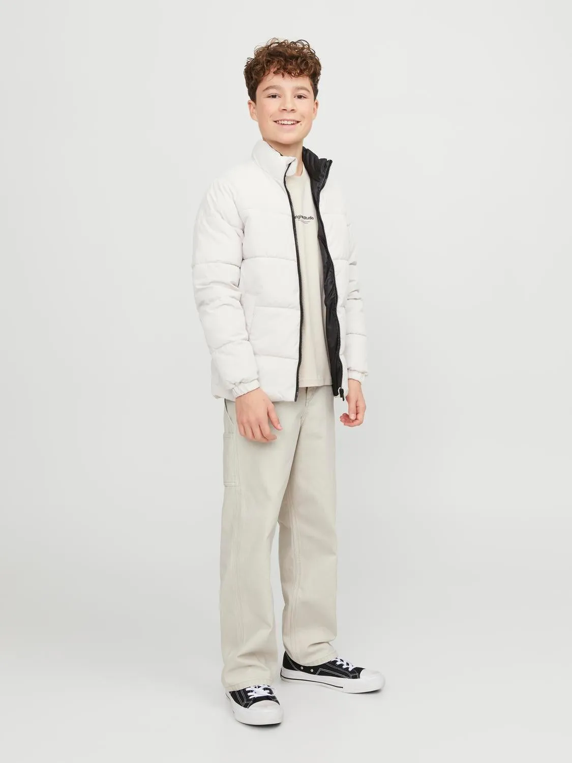 JJIALEX JJCARPENTER WI 050 SN Vaqueros de corte baggy Junior | Gris claro | Jack & Jones®