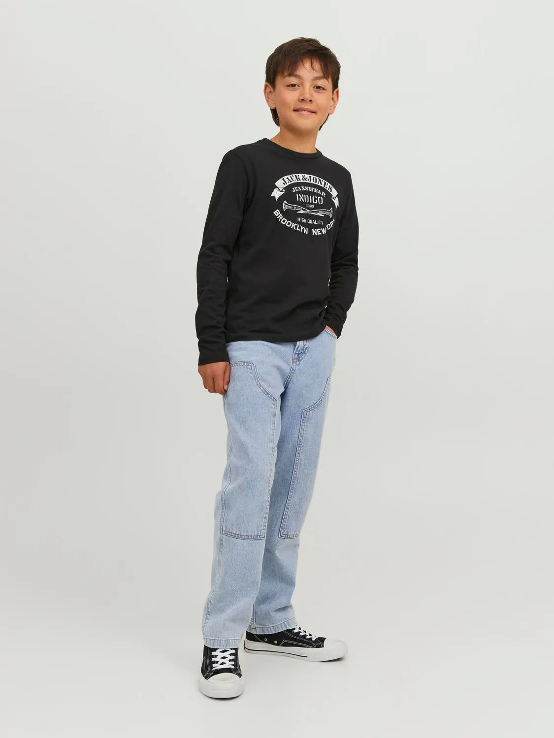 JJICHRIS JJPAINTER MF 491 Vaqueros de corte holgado Junior | Azul intermedio | Jack & Jones®