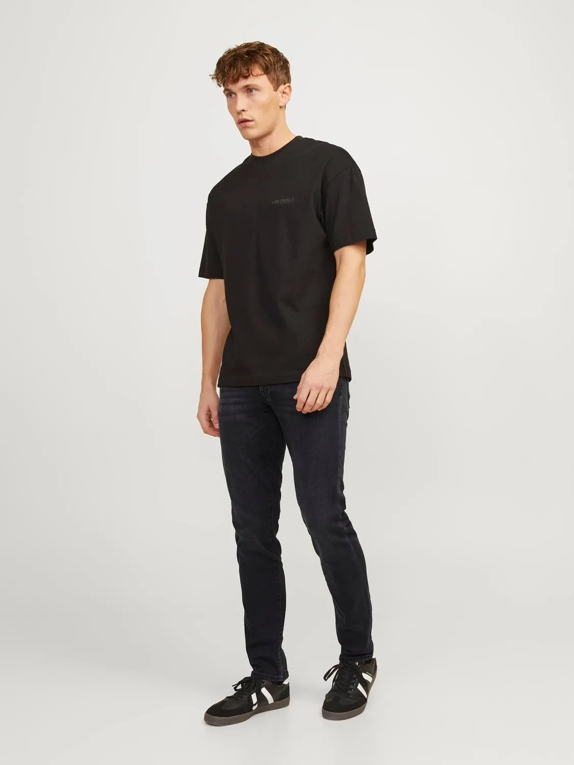 JJIGLENN JJFOX JOS 147 Vaqueros de corte slim | Negro | Jack & Jones®