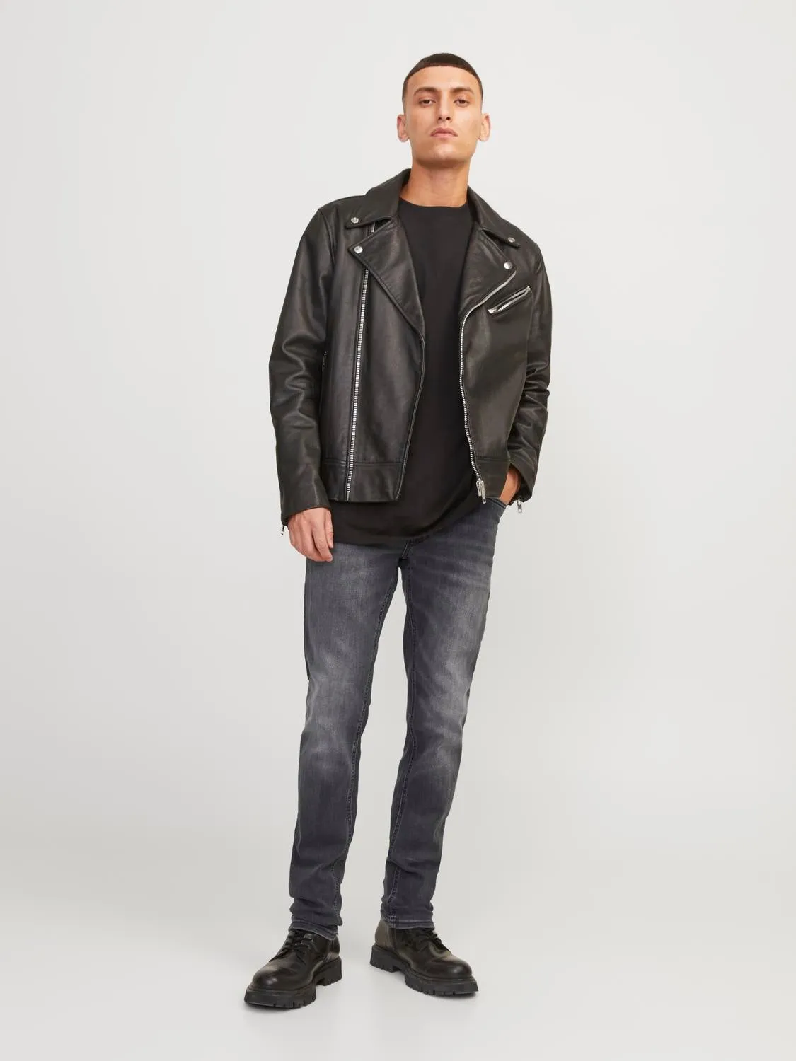 JJIGLENN JJORIGINAL AM 817 Vaqueros de corte slim | Negro | Jack & Jones®