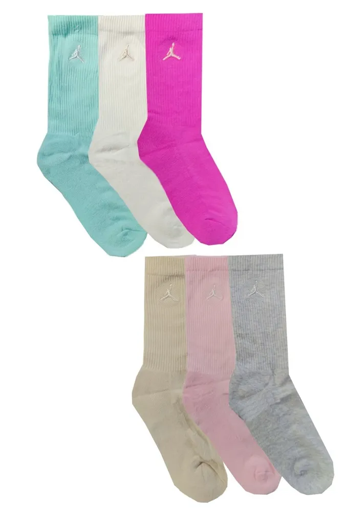 Jordan Kids JDB Everyday Essentials Crew 6 PPack Socks "Fire Pink"