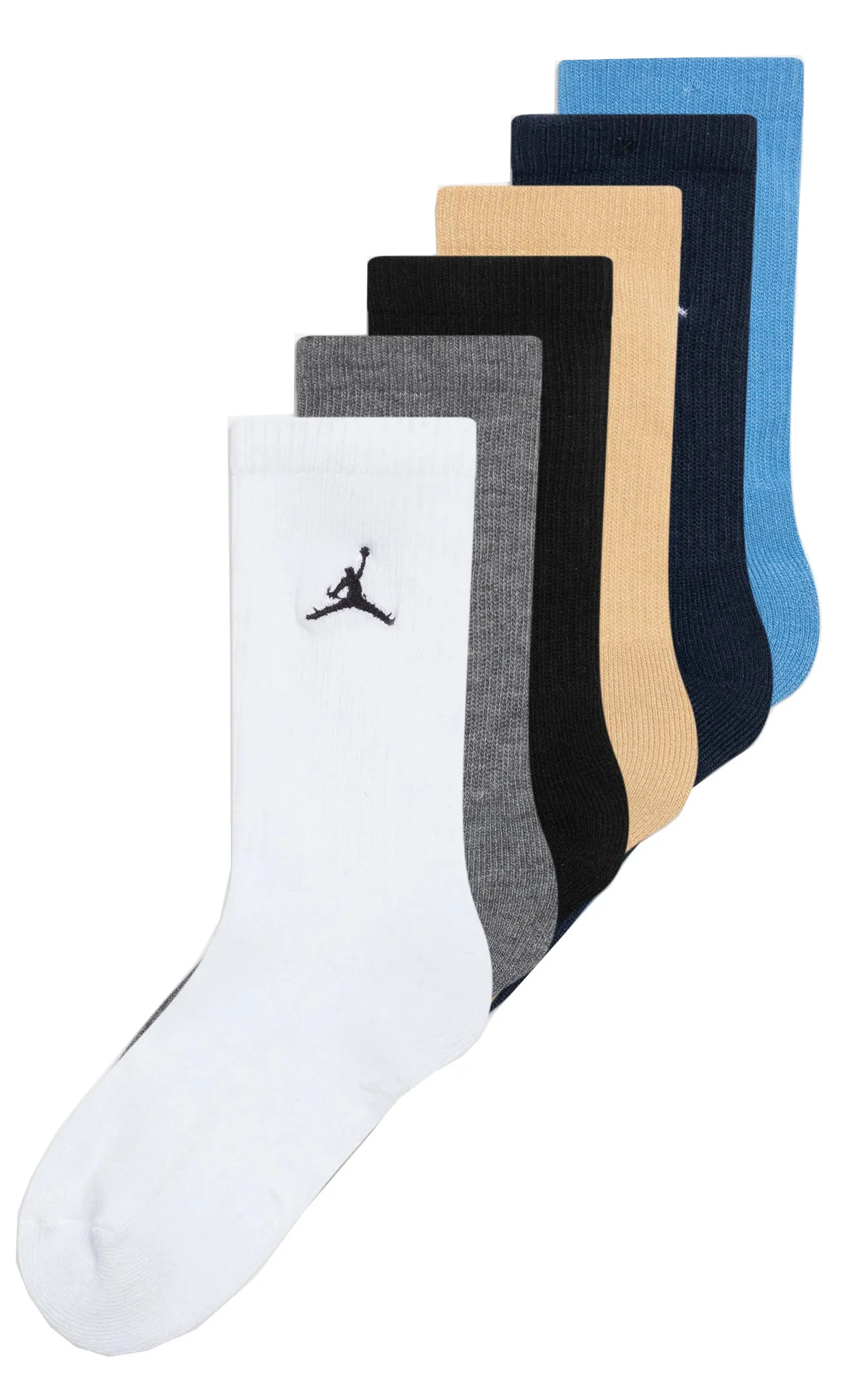 Jordan Kids JDB Everyday Essentials Crew 6 PPack Socks "Obsidian"