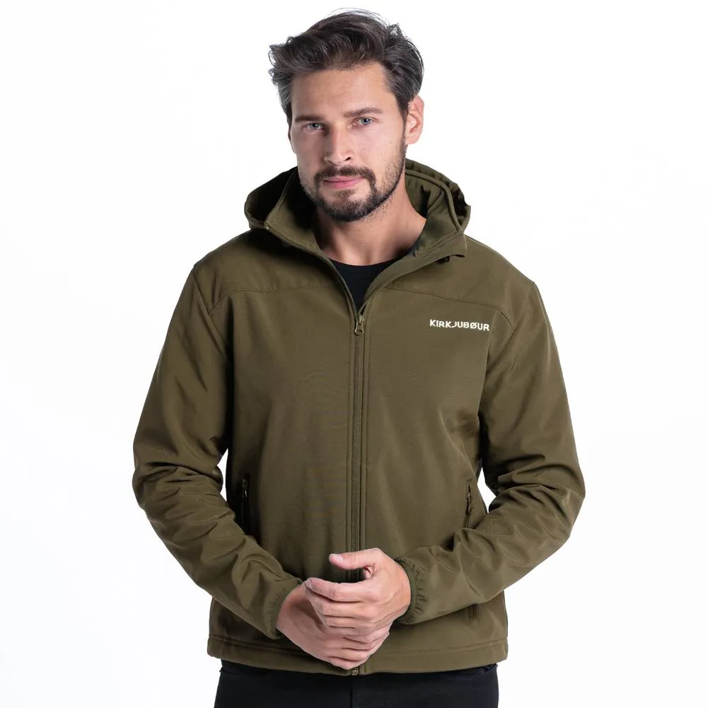 KIRKJUBØUR® "Hestur" Hombre Chaqueta SOFTSHELL 10.000 mm columna de agua marrón caqui