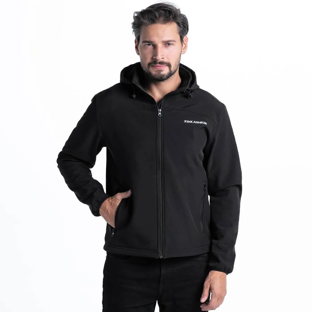 KIRKJUBØUR® "Hestur" Hombre Chaqueta SOFTSHELL 10.000 mm columna de agua negra