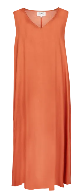 RIMITI - Vestido midi holgado sin mangas en rojo