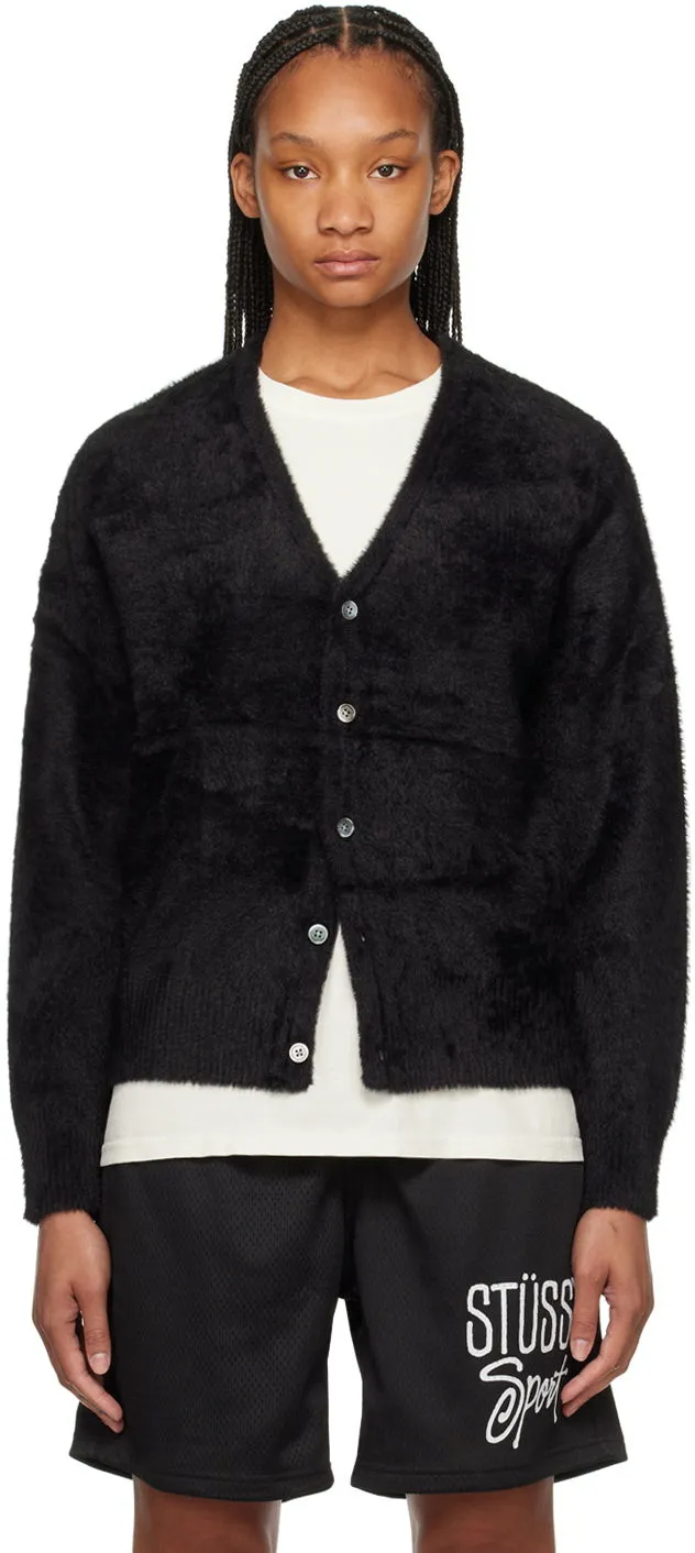 Stüssy Black Shaggy Cardigan