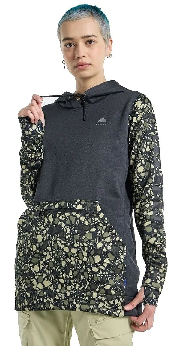 sudadera Burton Oak Long Pullover - True Black Heather/Sediment - women´s