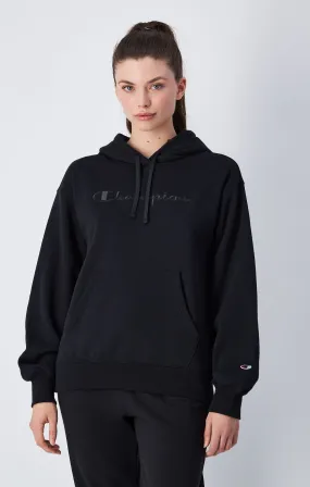 Sudadera con capucha de felpa con logotipo grande a tono