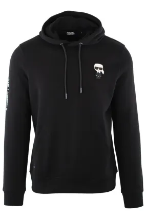 Sudadera negra con capucha y logo ikonik pequeño