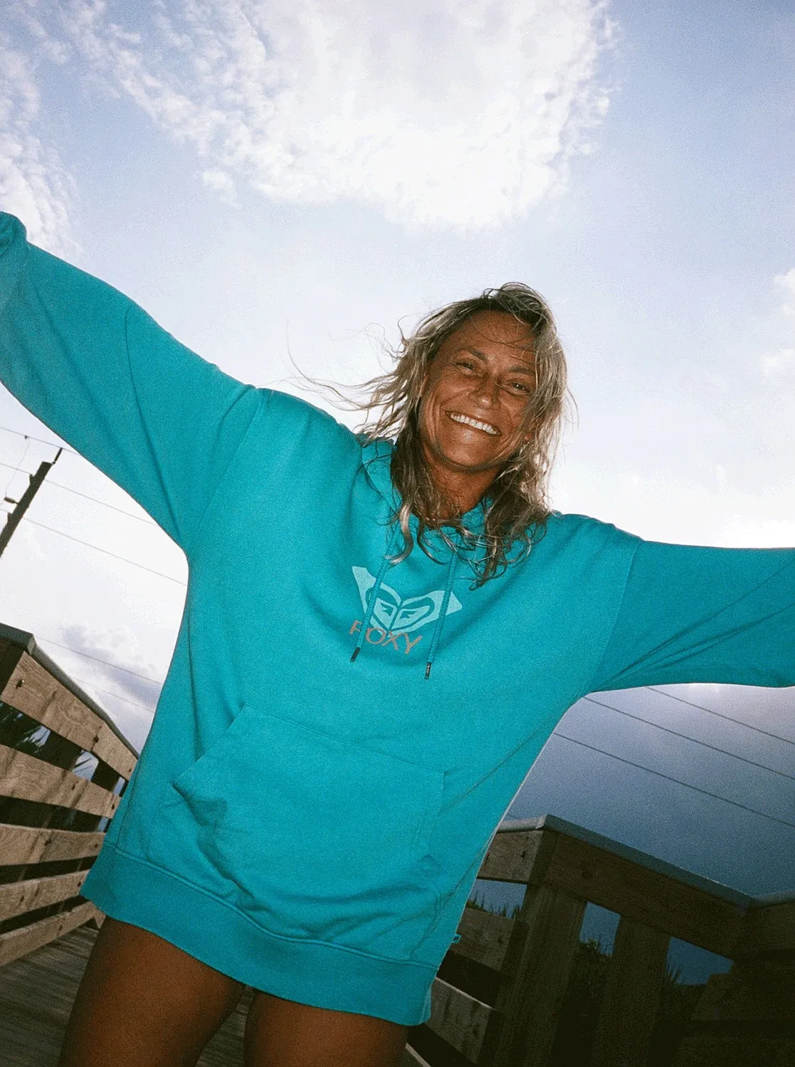 sudadera Roxy Life Warm Blue Hug - BSE0/Barrier Reef - women´s