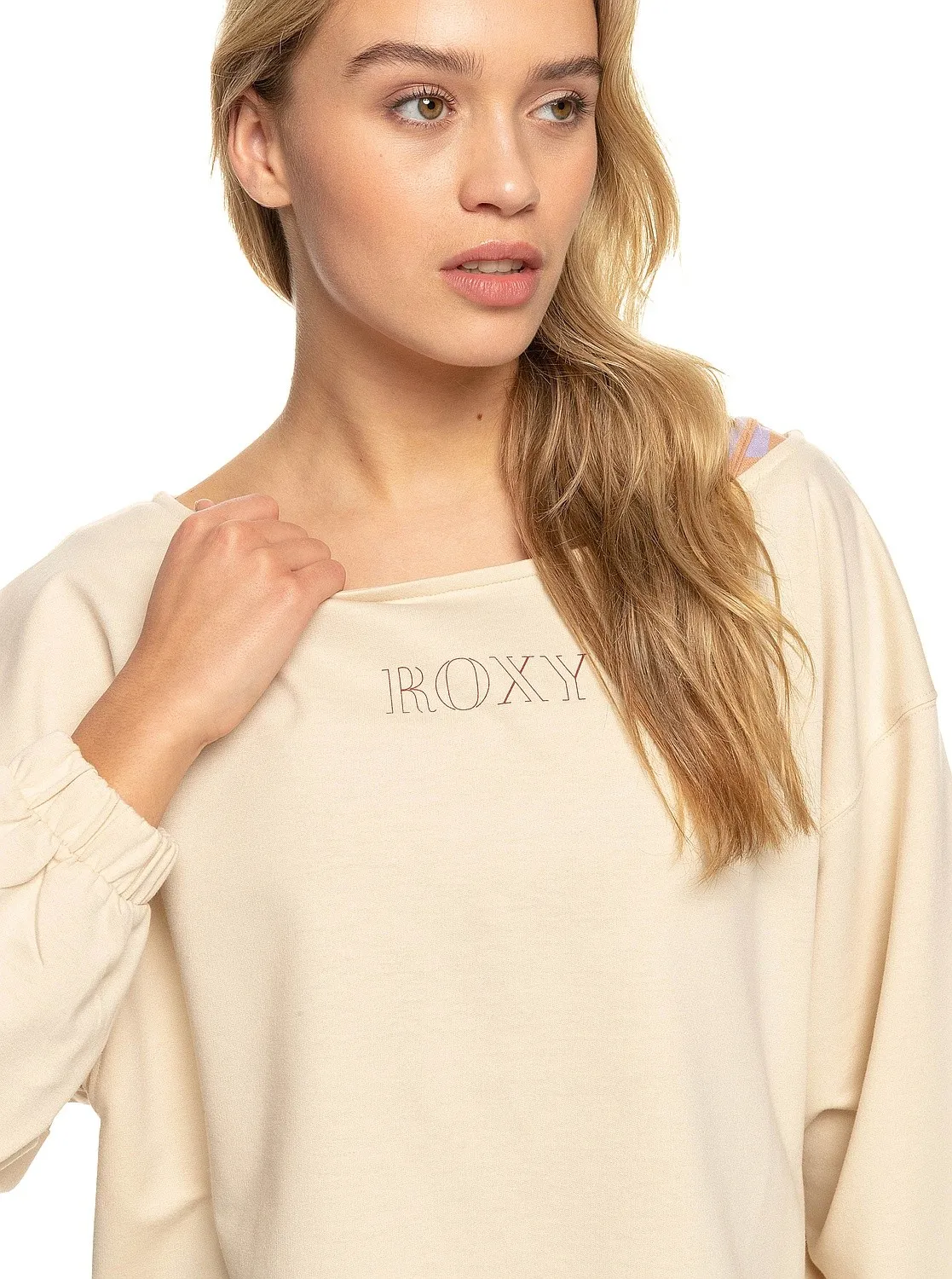 sudadera Roxy Next Set Crew - TEH0/Tapioca - women´s