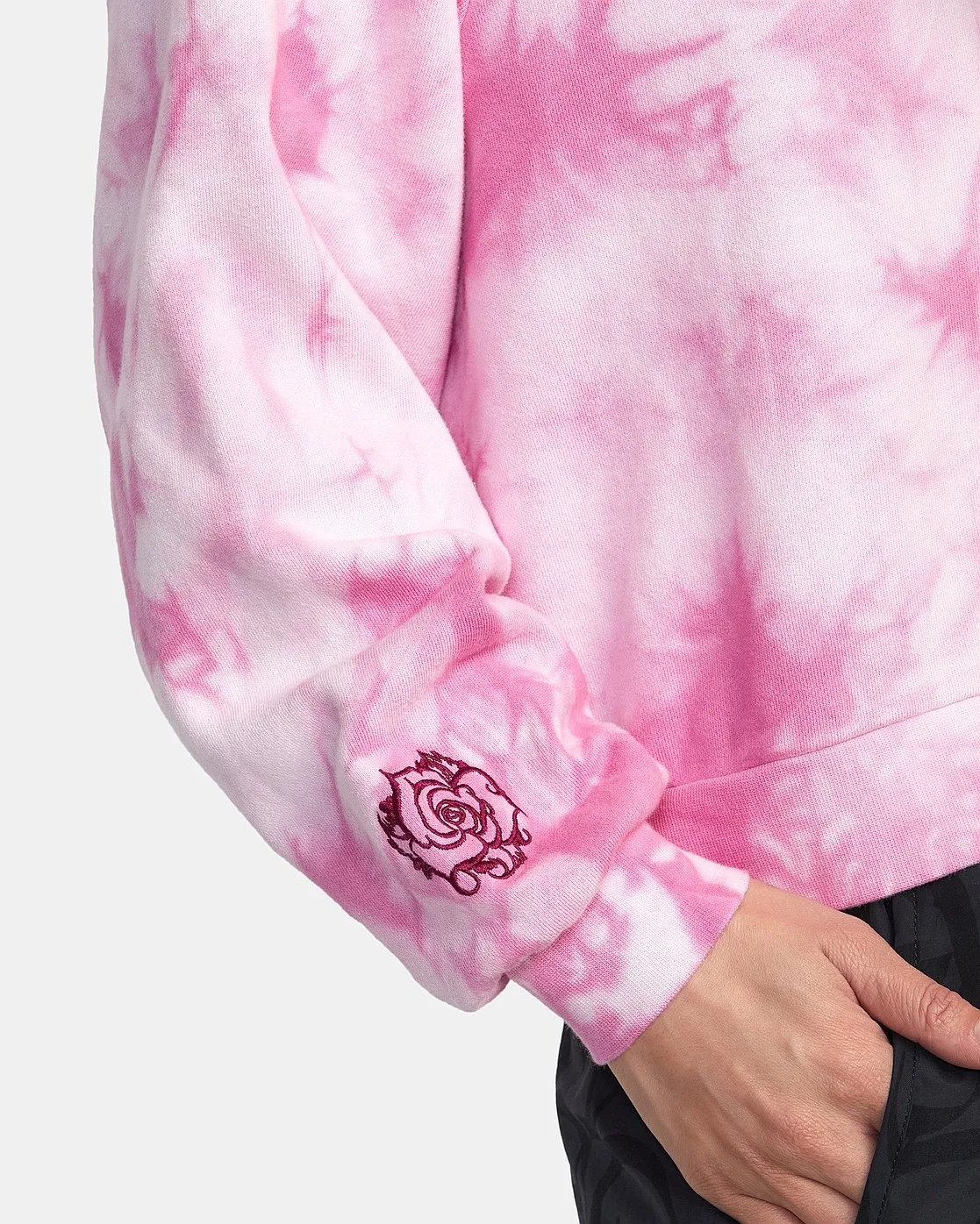 sudadera RVCA Thug Rose Cropped Hoodie - Rose Pink - women´s