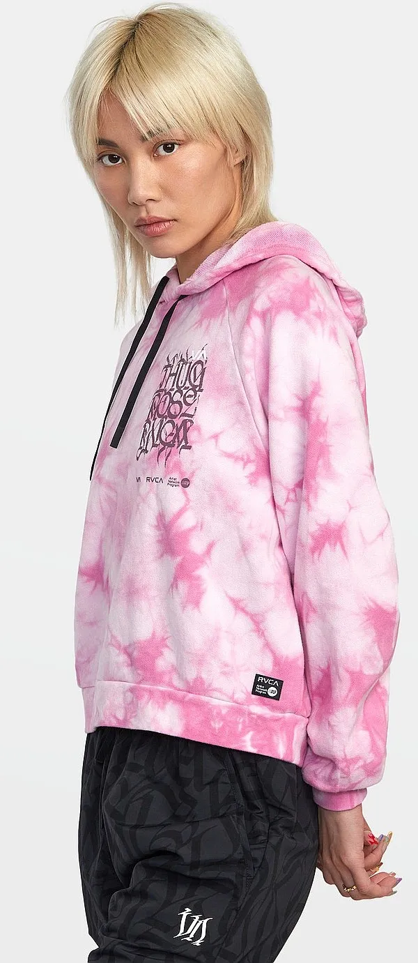 sudadera RVCA Thug Rose Cropped Hoodie - Rose Pink - women´s