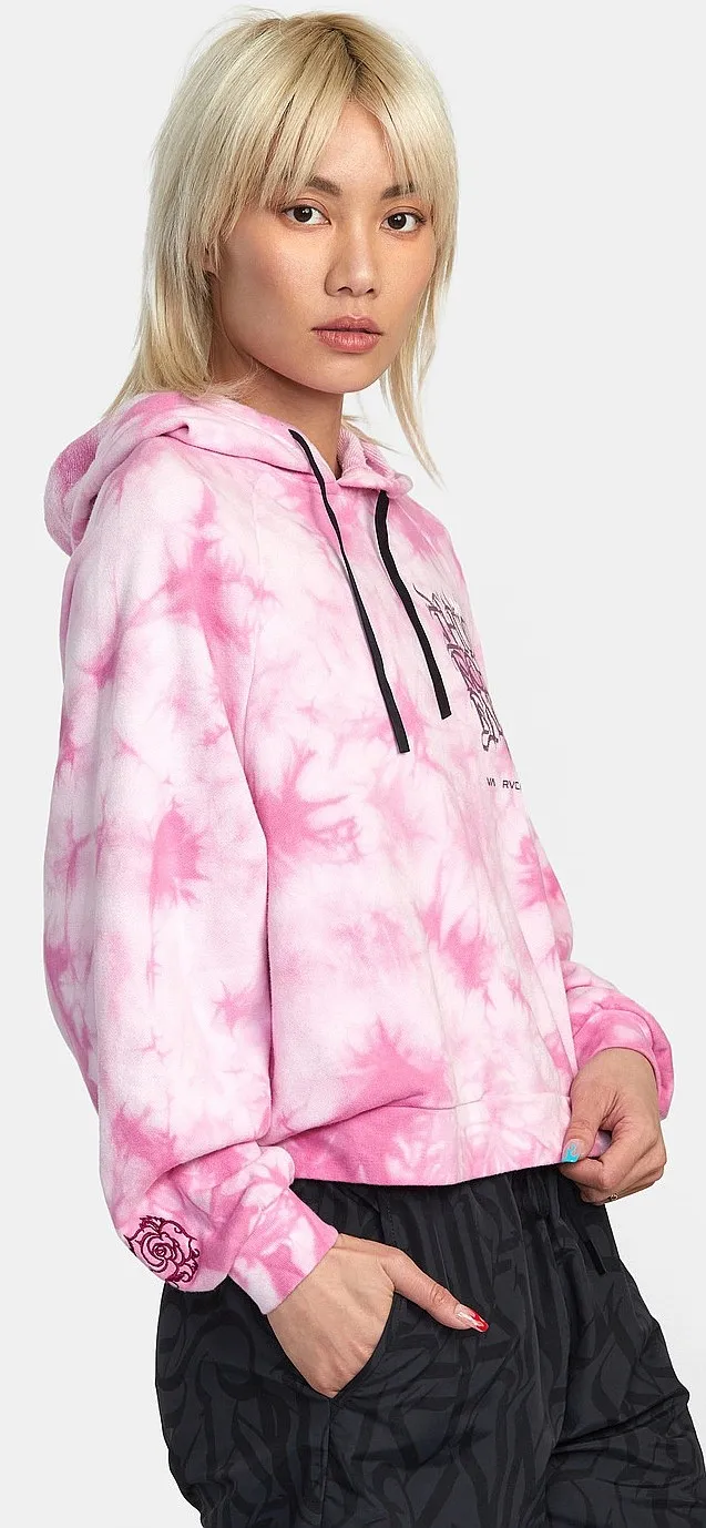 sudadera RVCA Thug Rose Cropped Hoodie - Rose Pink - women´s