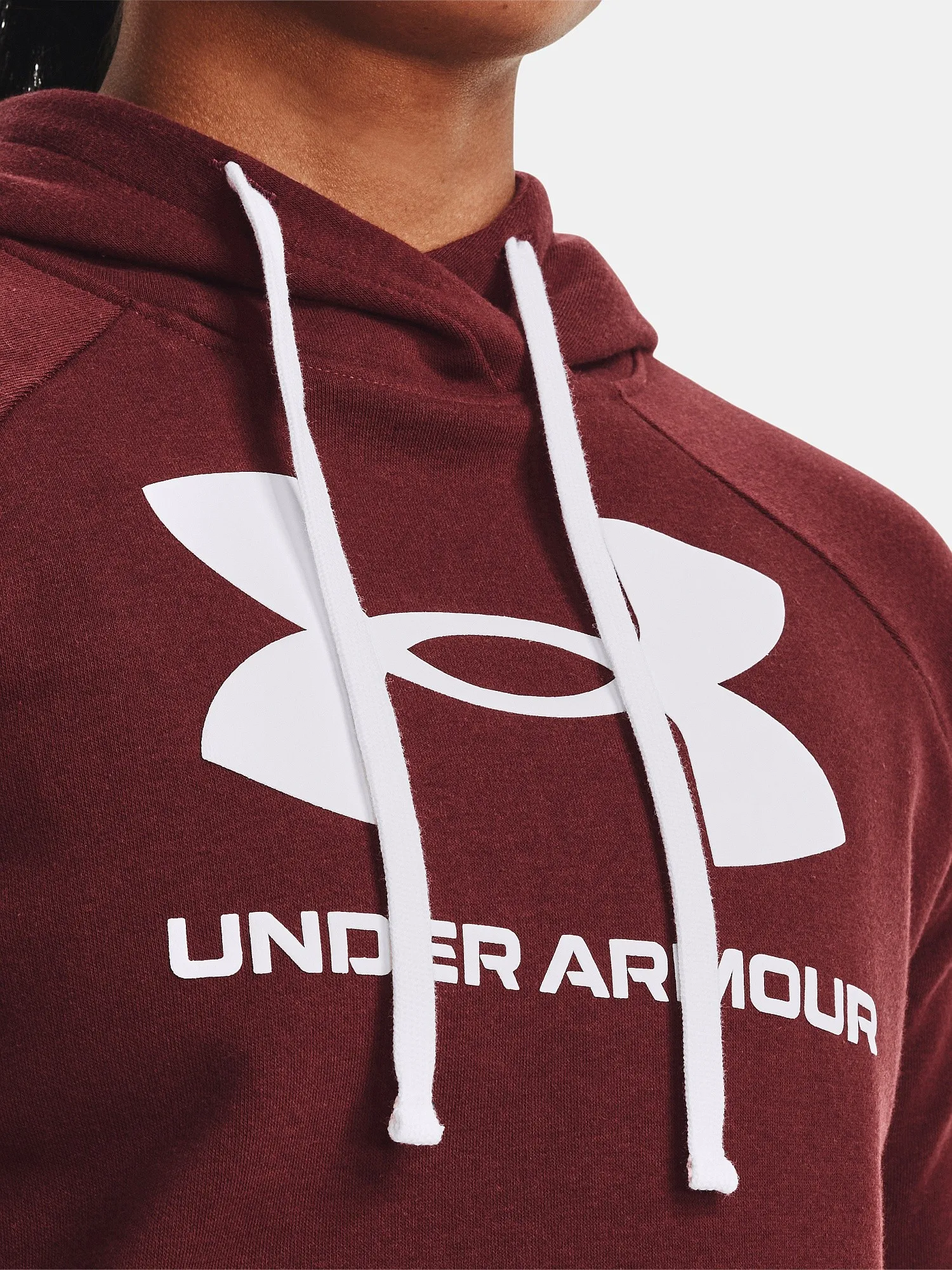 sudadera Under Armour Rival Fleece Logo - Chestnut Red/White - women´s