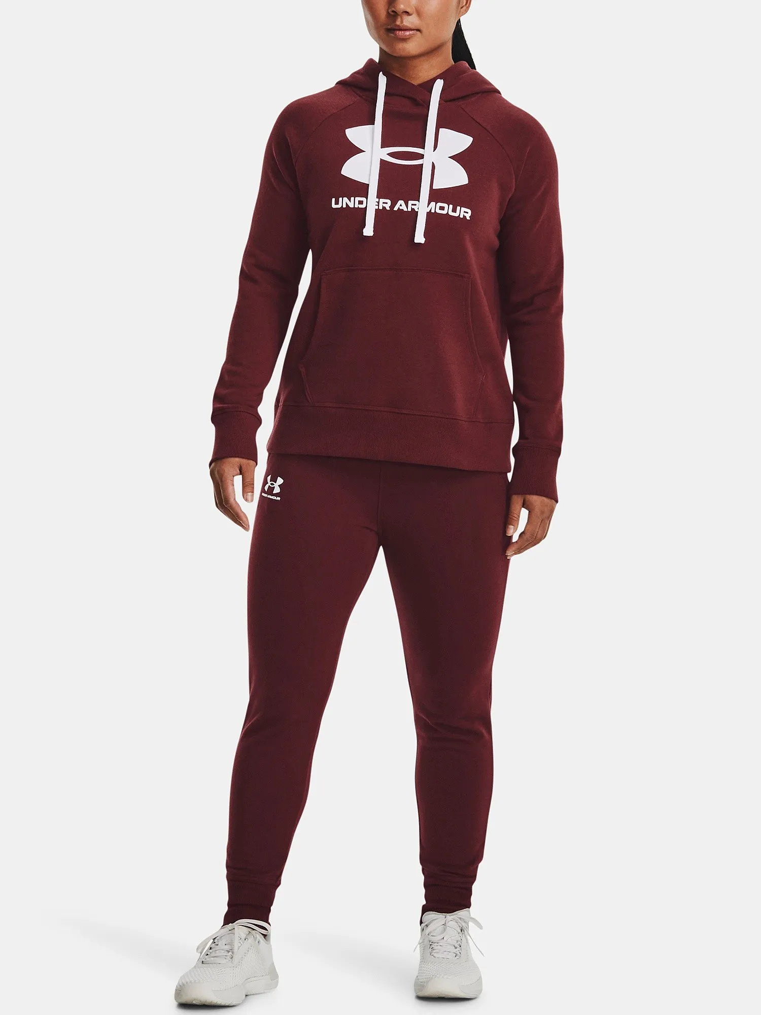 sudadera Under Armour Rival Fleece Logo - Chestnut Red/White - women´s