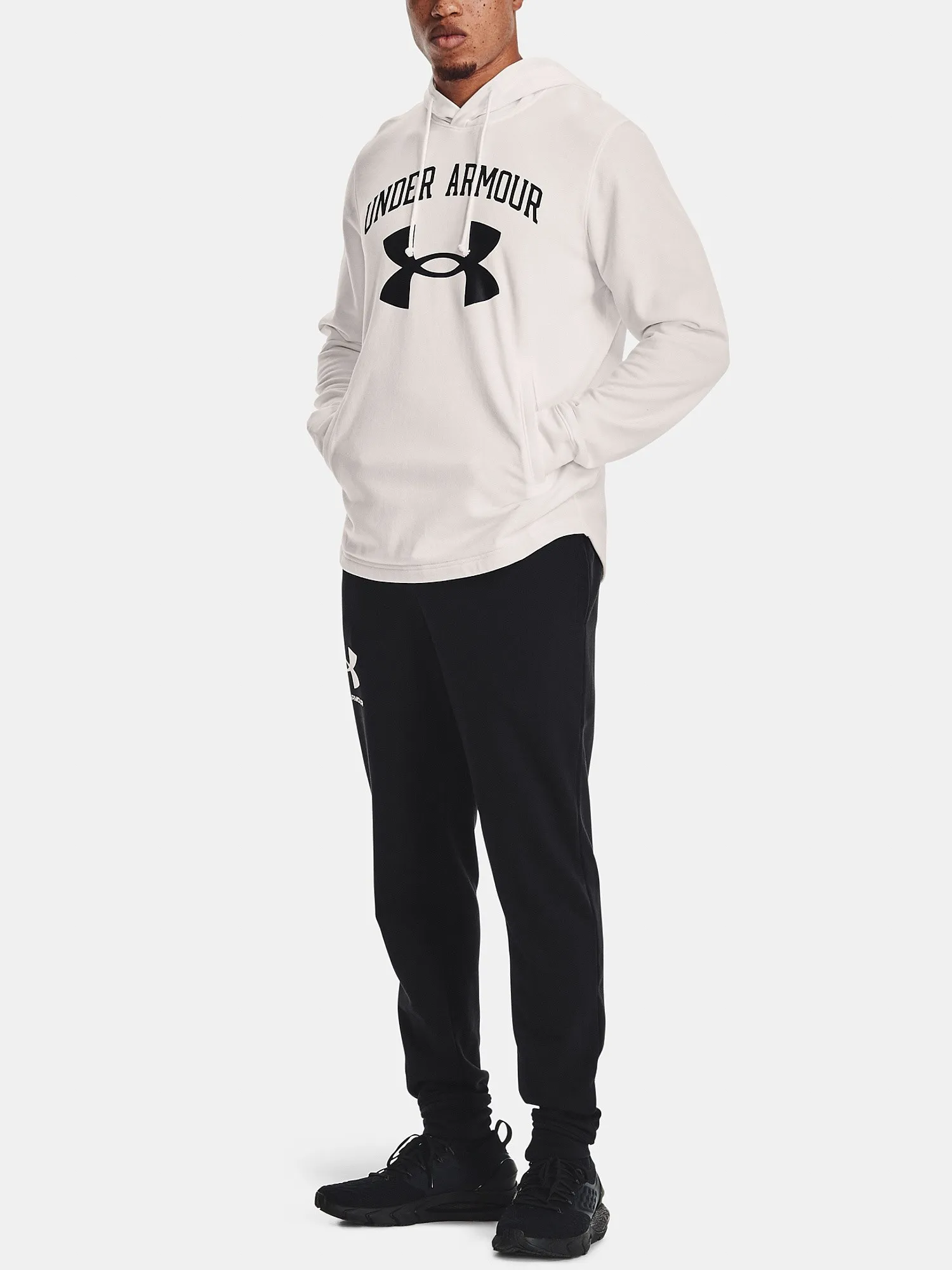 sudadera Under Armour Rival Terry Big Logo - Onyx White - men´s