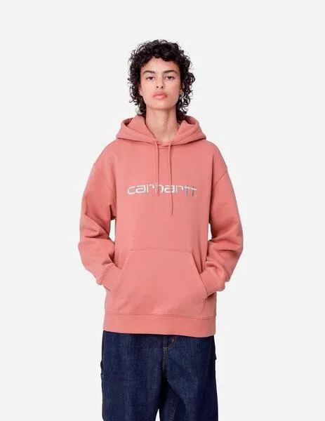 Sudadera W' HOODED CARHARTT - Dusty Rose / Moonbea