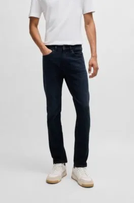  Vaqueros Delaware slim fit de denim negro azulado suave que facilita el movimiento