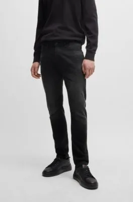 Vaqueros extra slim fit de denim elástico en color negro intenso