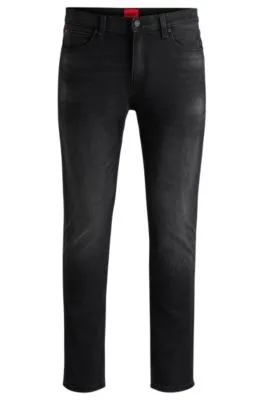 Vaqueros extra slim fit de denim elástico en color negro intenso