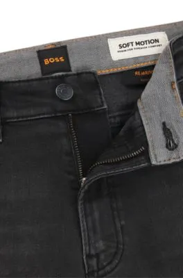 Vaqueros Maine regular fit en tejido denim superelástico negro